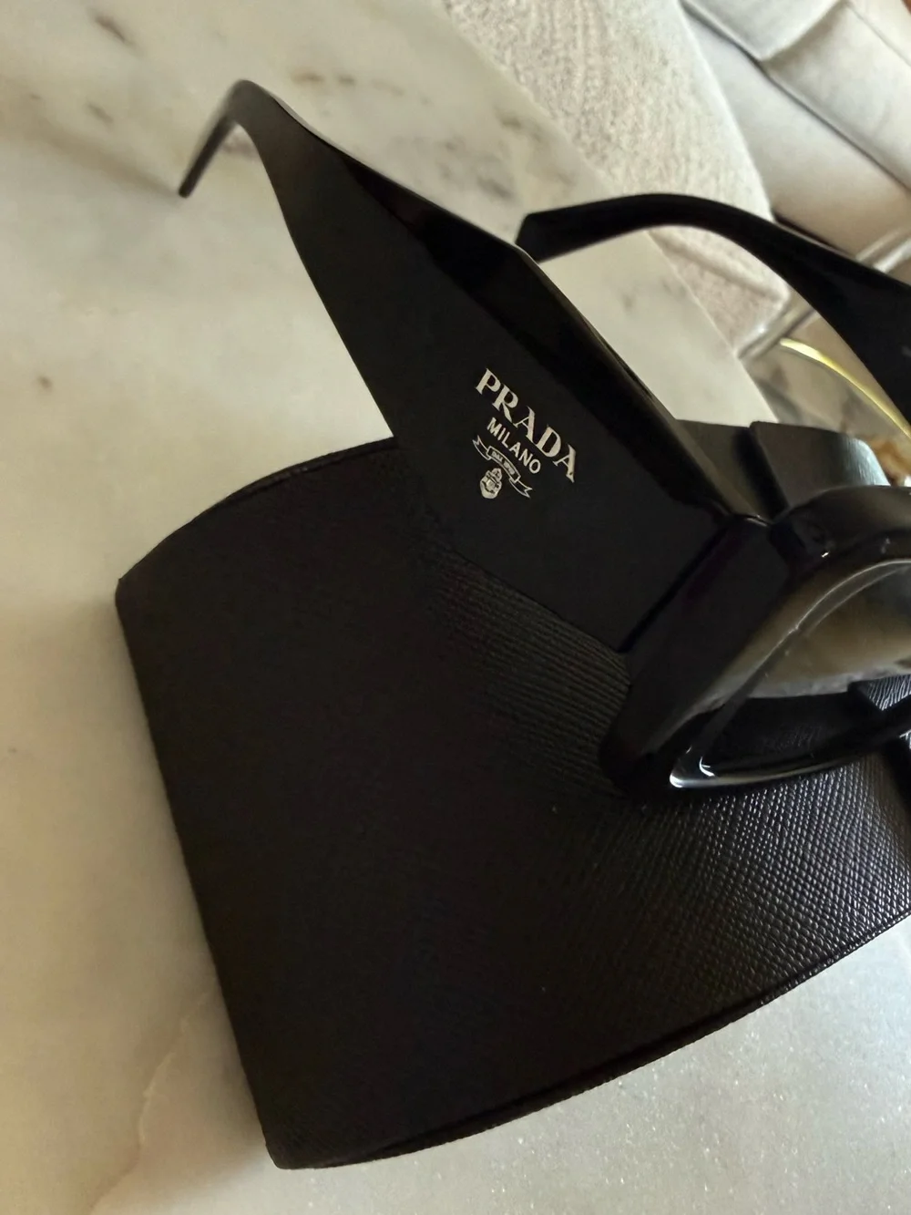 Prada Black Oversized Angular Cat-Eye Sunglasses